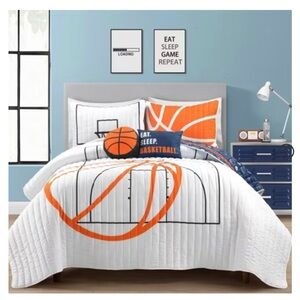 Kids' Basketball Game Reversible Oversized Quilt - Lush Décor
